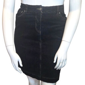 Boden Black Corduroy Skirt, US 8-10 Stretch Cotton Academic Tailored